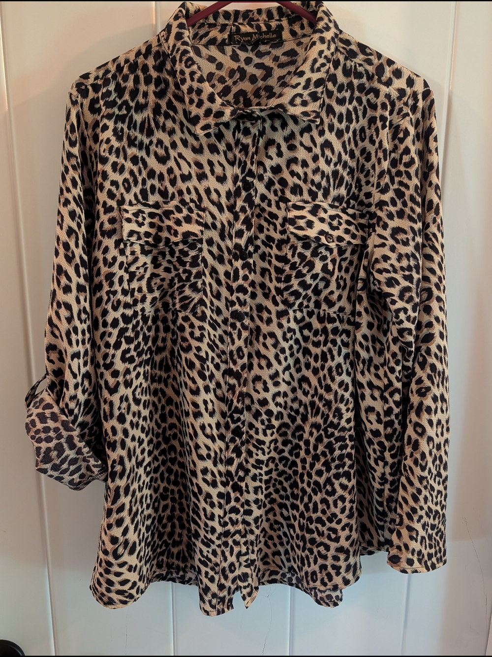 Leopard Print Button-Up Shirt - Ryan Michelle